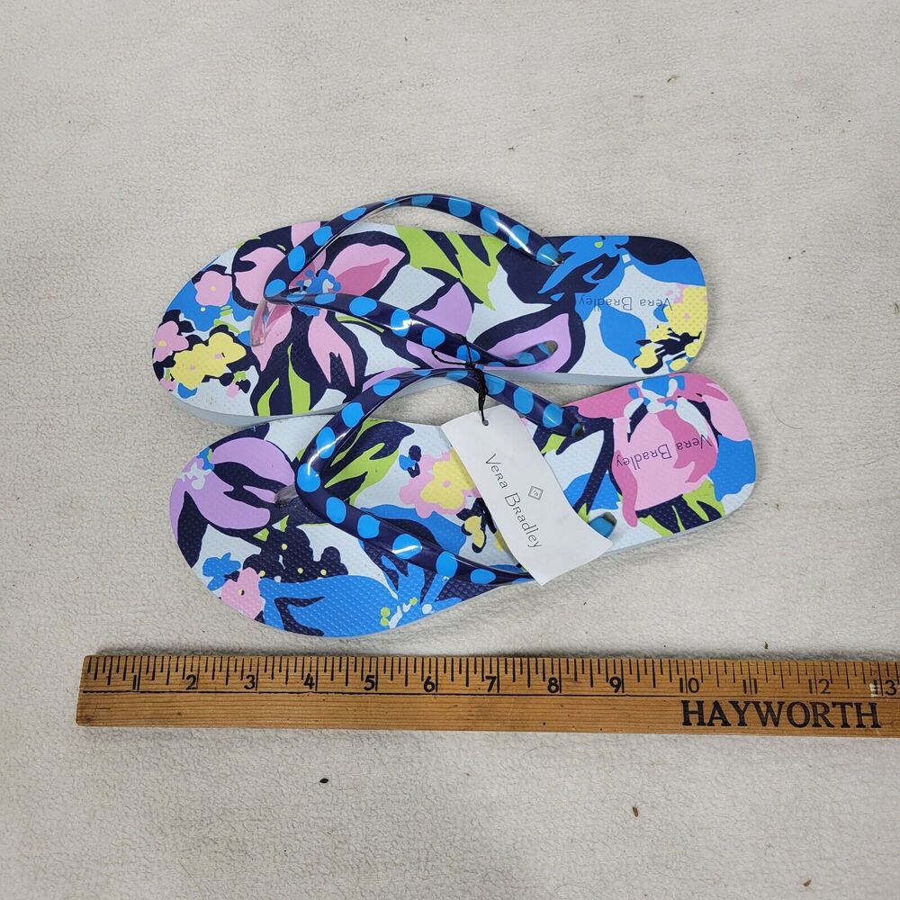 Vera Bradley Sandals Flip Flops Marian Size 8 M Womens Shoes Tropical Beach Pool - Picture 11 of 12